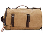Washed Canvas Leather Travel Backpack