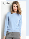 Solid Round Neck/Wool Cashmere Sweater