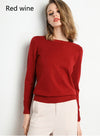 Solid Round Neck/Wool Cashmere Sweater