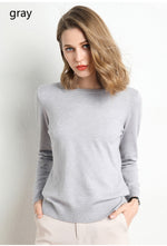 Solid Round Neck/Wool Cashmere Sweater