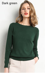 Solid Round Neck/Wool Cashmere Sweater