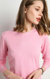 Solid Round Neck/Wool Cashmere Sweater