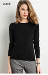 Solid Round Neck/Wool Cashmere Sweater