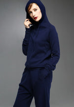 Two Piece Cashmere Hoodie Sweater Set