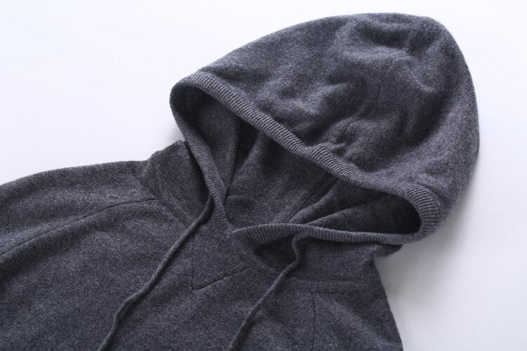 Two Piece Cashmere Hoodie Sweater Set