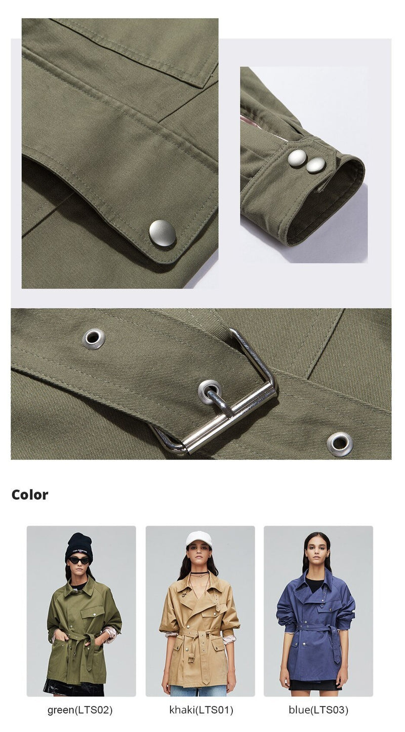 Double Breasted Short Trench Coat