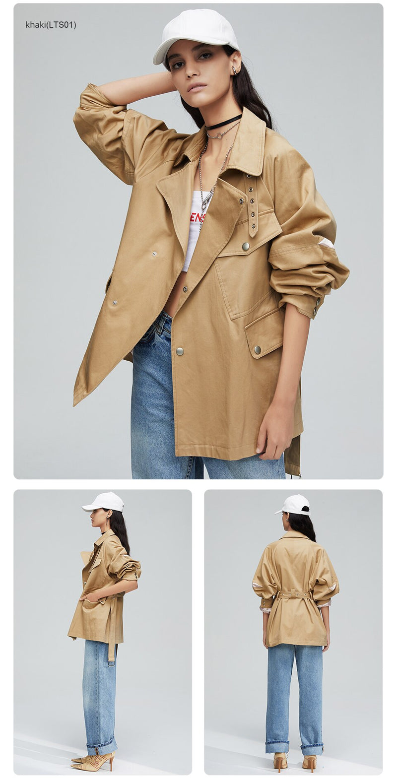 Double Breasted Short Trench Coat