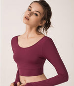 Long Sleeve Open Back Cross Top