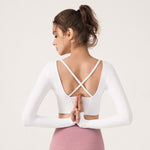 Long Sleeve Open Back Cross Top