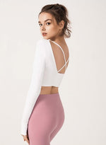 Long Sleeve Open Back Cross Top