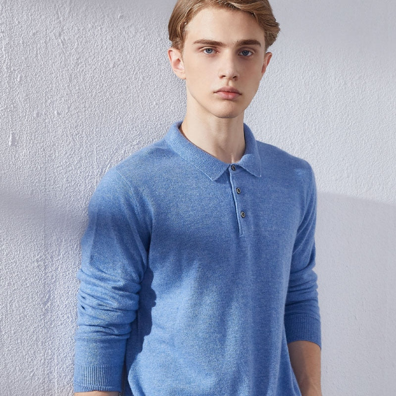 Winter & Autumn Soft Sweater 100% Cashmere Polo-Neck