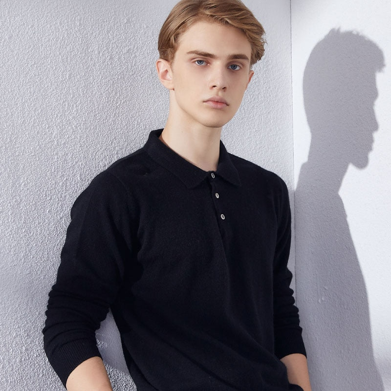 Winter & Autumn Soft Sweater 100% Cashmere Polo-Neck