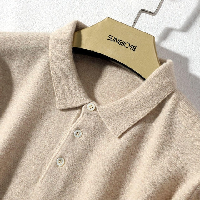 Winter & Autumn Soft Sweater 100% Cashmere Polo-Neck
