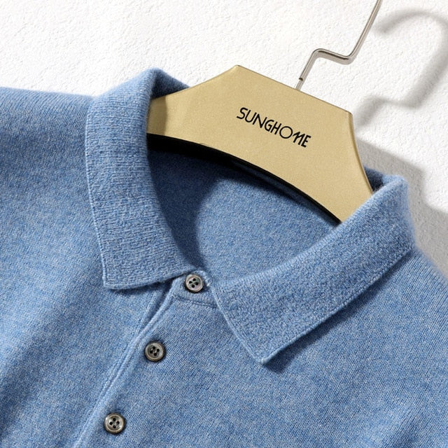Winter & Autumn Soft Sweater 100% Cashmere Polo-Neck