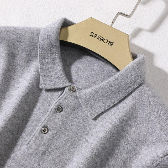Winter & Autumn Soft Sweater 100% Cashmere Polo-Neck