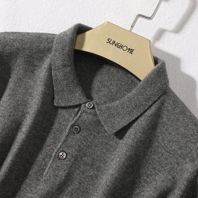 Winter & Autumn Soft Sweater 100% Cashmere Polo-Neck