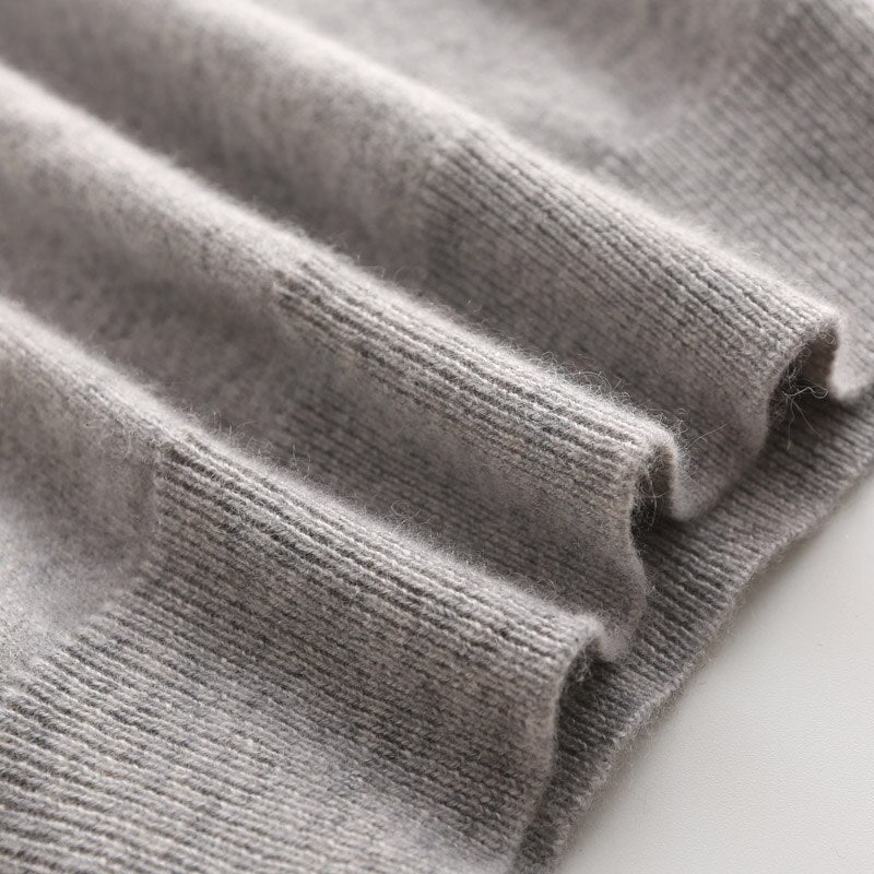 Half-High Neck Sweater 100% Cashmere Knitted