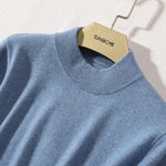 Half-High Neck Sweater 100% Cashmere Knitted