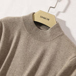 Half-High Neck Sweater 100% Cashmere Knitted