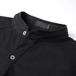 Cotton Button Plain T-Shirt Long Sleeve