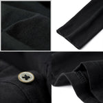 Cotton Button Plain T-Shirt Long Sleeve