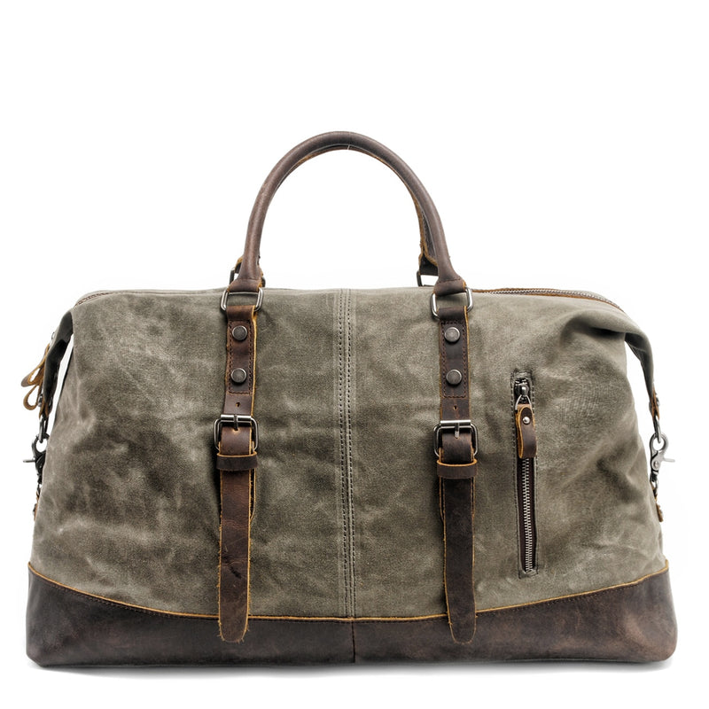 Canvas Leather Travel Duffel Bag