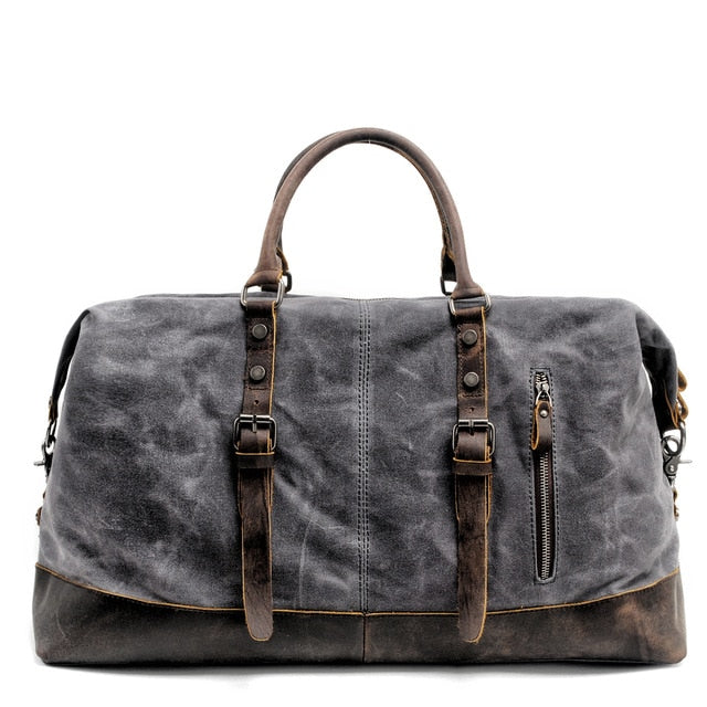Canvas Leather Travel Duffel Bag