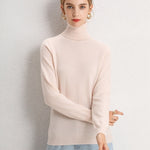 100% Pure Cashmere Knitted Turtleneck Pullover