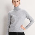 100% Pure Cashmere Knitted Turtleneck Pullover