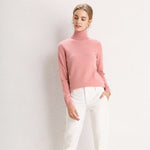 100% Pure Cashmere Knitted Turtleneck Pullover