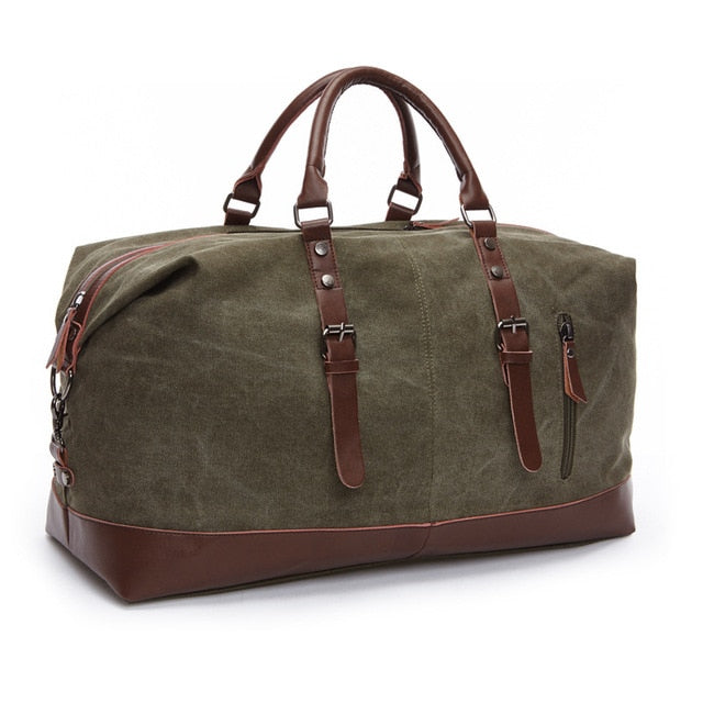 Canvas Leather Travel Bag