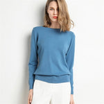 Solid Round Neck/Wool Cashmere Sweater