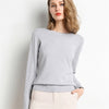 Solid Round Neck/Wool Cashmere Sweater