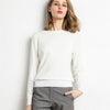 Solid Round Neck/Wool Cashmere Sweater