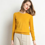 Solid Round Neck/Wool Cashmere Sweater