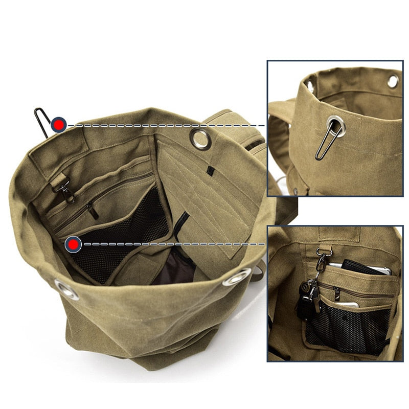 Canvas Multi-purpose Bucket Mountaineering Travel Bag