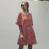 Loose Print Half Sleeve Dress