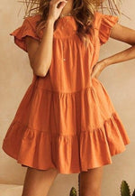 Short Sleeved Ruffled Dress