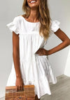 Short Sleeved Ruffled Dress