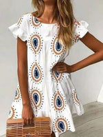 Short Sleeved Ruffled Dress