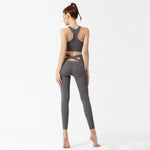 Yoga Leggings Side Pocket Waist Cross Back