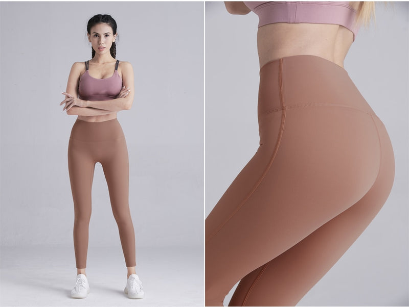 Autumn Naked Feel Yoga Pants Quick Dry High Waist Tights Women