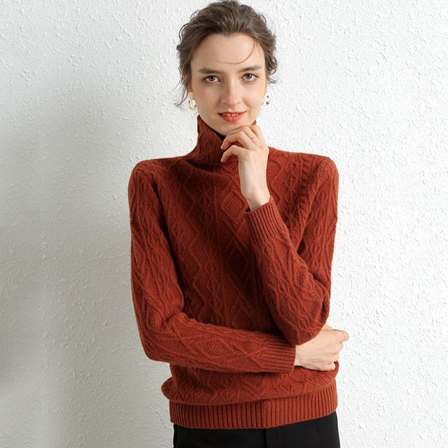 100% Merino Wool Turtleneck Sweater