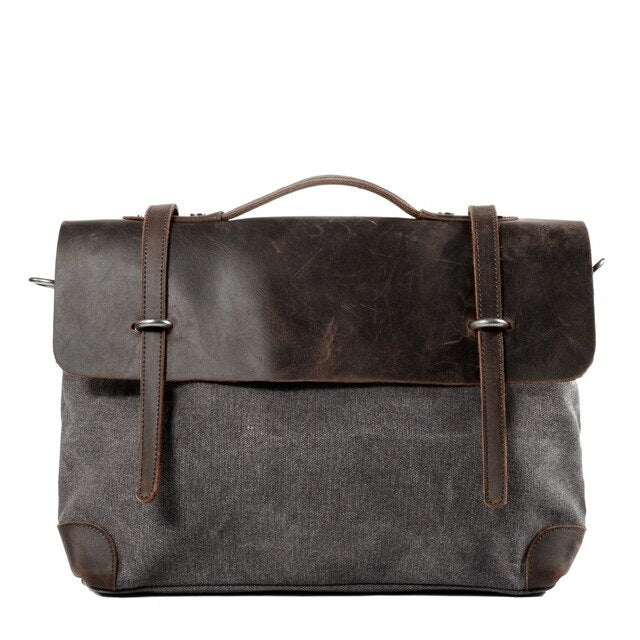 Canvas Single ue Satchel Briefcase