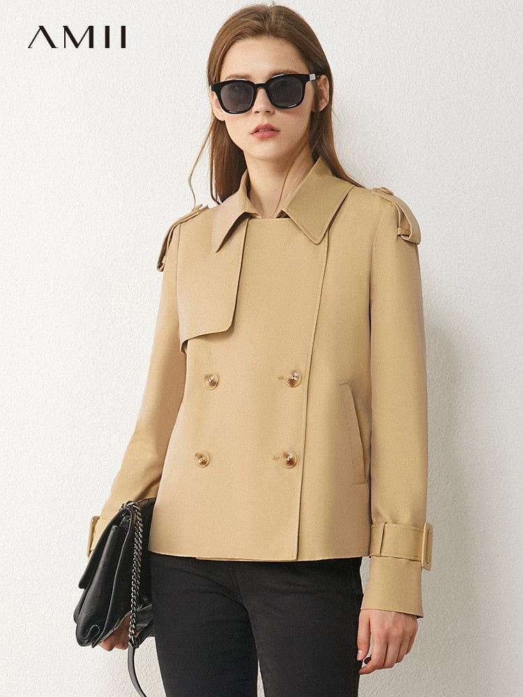 Double Breasted Short Autumn Trench Coat