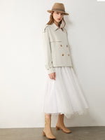 Double Breasted Short Autumn Trench Coat