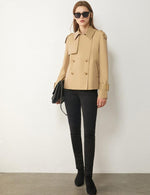 Double Breasted Short Autumn Trench Coat