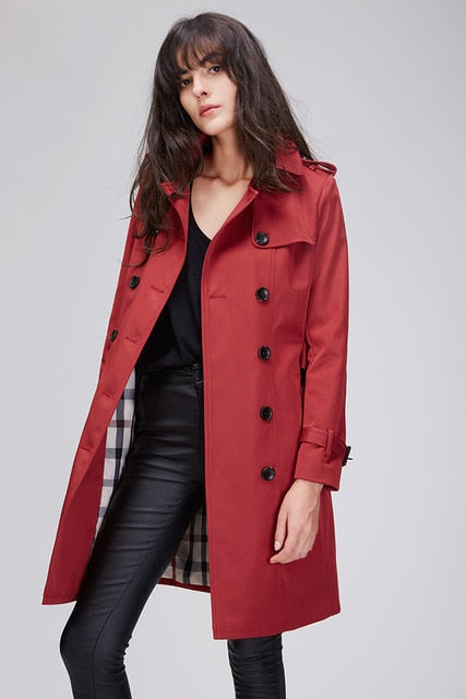Classic Double Breasted Trench Coat Waterproof