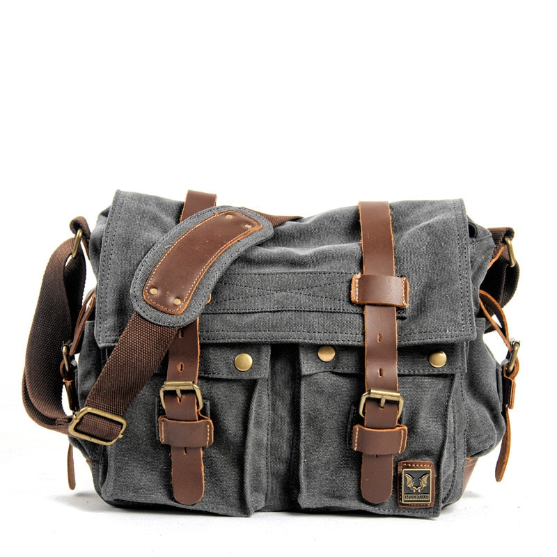 Canvas Leather Messenger Bag