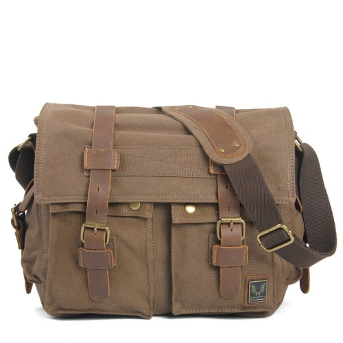 Canvas Leather Messenger Bag